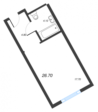 1-комнатная квартира №922 в М103 1-й корпус: 26 м², этаж 9 - купить в Санкт-Петербурге